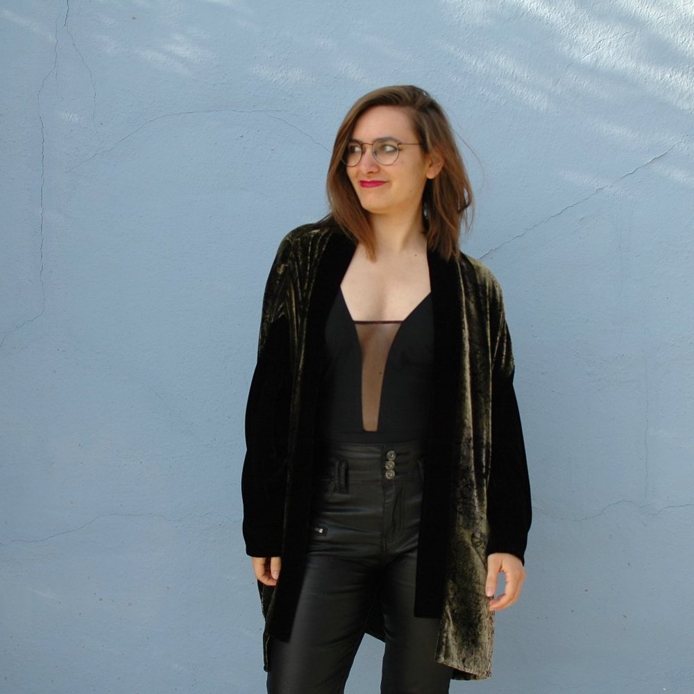 Forever 21 Black Backless Bodysuit w/ Sheer Plunge